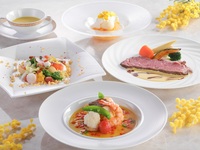 【ミモザランチフルコース】魚と肉のダブルメイン+乾杯スパーク含むワンドリンク（3/1～3/31）