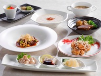 ＜美麗茶膳／ランチ＞前菜、炒め、中国粥＋デザート2種など全7品＋スパークリングワイン含むワンドリンク（4/1～）