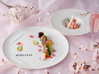 【🌸期間限定🌸　桜の花明りスタンダードランチA】桜香るスパークリング付！桜香るバーニャカウダ＆スープ・メインは鰆や北海道産”SAKURA”ビーフのサーロイン！・桜香るドルチェの全5品フルコース！