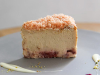 Strawberry and tonka bean cheesecake