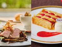 ♡メッセージプレート＆カフェフリープレゼント♡デザートに苺ミルフィーユ～ハーゲンダッツバニラアイス添え～＊春野菜とサーモンマリネや新玉ねぎのパイ包みスープ、北海道産豚ロース肉のローストを味わうランチ-SEASON-