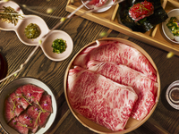 【山笑ふ 名物堪能 黒毛和牛しゃぶしゃぶコース】黒毛和牛二種と名物ひつまぶし茶漬け付