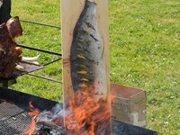 【特別体験メニュー】豪快！サーモン半身の杉板プランクBBQ