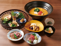 Comes with a toasty drink　Specially selected udon kaiseki 7,500 yen