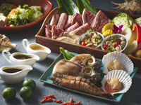 20:30 Reservation (Early Bird Special: 1-Hour All-You-Can-Drink Awamori and Beer Plan) Terrace Seating BBQ - Uminchu Course