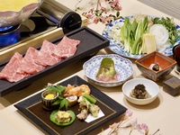 [Dinner] Matsusaka beef and seasonal vegetable soup shabu-shabu course