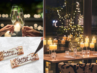 ★～3/22まで限定スペシャルセール！1,500円OFF★＜テーブルキャンドル装飾がついたソファ席確約＞乾杯スパークリングワイン・メッセージプレートがついたシェフ厳選ディナー - RIKYU -