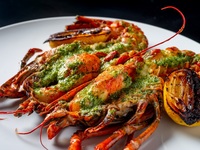 Limited Quantity, Reservations Required: Live Lobster [1 lobster] grilled on lava stone + side buffet