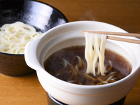 Shabu-shabu option: [Udon noodles to finish the meal]