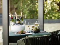 Champagne Lumière served in a water basin / Includes your choice of dishes