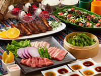 【手ぶらでBBQ】黒毛和牛カルビなどミートプレート＆スぺアリブ＋アルコールを含む飲み放題（5～6月限定）