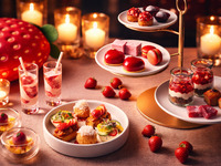 Strawberry Evening Tea on a Traditional Tiered Stand