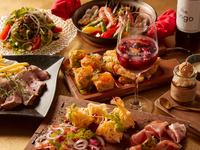 [Dinner with complimentary welcome drink] A satisfying 8-course meal including pintxos, appetizers, Spanish omelet, main course of Iwachu pork, paella with your choice of flavor, and homemade pudding!