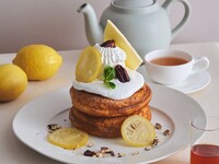 [May Limited Offer (Until June 2nd)] Drink Set / Pancakes with Salted Vanilla Cream and Sugar Butter, Lemon Tea Sauce