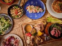 6/1～【パーティープラン全10品】 きなこ豚等 2種肉の炭火焼き等＋2h飲み放題