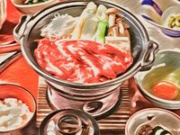 【ランチ限定】　彩膳（いろどりぜん）　＜すき焼御膳＞　　　　　　　　　　（黒毛和牛赤身）　5,500円