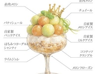 Melon parfait adorned with a crown