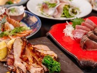 【6月-8月】鰹の藁焼き×水蛸×鱧の藁焼き 豪華合盛り　鳴子コース（2時間飲み放題付き）