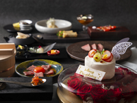 【6月限定 水無月 彩り記念日】『フォアグラの茶碗蒸し＆黒牛溶岩ステーキ＆江戸前鮨と鱧(はも)しゃぶ小鍋』ホールケーキ付き (平日5900/土日祝6400)