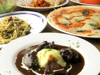 鹿スネ肉のとろとろ赤ワイン煮込みとウニのペペロンチーノのベラピスタコース8品　6月1日から
