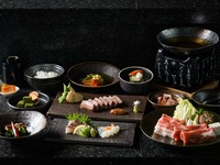 Course to enjoy Wagyu beef and black pork shabu-shabu [Sakurajima]
