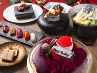【彩り記念日】『フォアグラの茶碗蒸し＆黒牛溶岩ステーキ＆江戸前鮨と鱧(はも)しゃぶ小鍋』苺のハートケーキ＆マカロンのSpecial Desert付き (平日5900/土日祝6400)