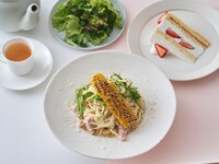 [Special Lunch with Dessert & Drink] Parmesan Cream Pasta with Grilled Corn and Pancetta