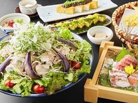 【ご宴会/大皿/夏限定】霧島黒豚冷しゃぶしゃぶコース(全7品)2時間飲み放題付6000円