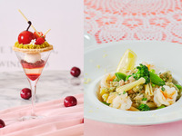 【平日限定】◇スープ・パスタランチセット◇いちごとチェリーのジュエルパフェ《ミニサイズ》（コーヒーまたは紅茶1杯つき）