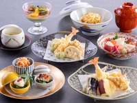 <Tempura Set> Sashimi platter, ten types of tempura, etc.