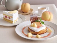 【Starting 7/1】 Lazy Fresh White Peach Pancakes & Choose-Your-Own Cake Set