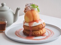 【Starts 7/1】 Drink Set / Whole Fresh White Peach and Milky Cream Pancakes