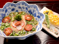 夏季限定「冷製麺 梅おくら御膳」