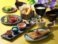 鰻の白醤油焼きと天婦羅御膳(8/7~ 8/16)