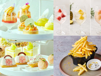 【★7月末まで 限定セール★】フルーツフローズンスパークリング付！◇スイーツ7種とポテトフライ付き◇桃とメロンづくしのバカンス・アフタヌーンティー（2時間 6/24～土日祝）