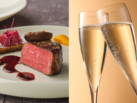 【★8月限定！2杯のペアリング付★】メインはイサキと国産牛フィレ肉のローストなどの贅沢記念日コース全5皿
