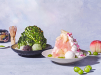 [Premium shaved ice with domestic white peaches and Shine Muscat from Yamanashi Prefecture] with Moët & Chandon