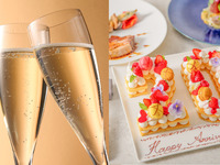 【★人気NO１★8月11日迄の期間限定★誕生日におすすめ★】お祝いの乾杯酒＆ミニブーケをプレゼント！数字が選べるナンバーケーキ・メインは鱸＆豪州産牛サーロイン肉のフルコース全5皿