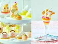 【★平日：学割10％OFF★】◇パフェ＜ミニサイズ＞付き◇桃とメロンづくしのバカンス・アフタヌーンティー（2時間カフェフリー6/24～）