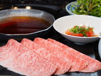 ●【夏限定 夏野菜と佐賀⽜しゃぶしゃぶ＆ステーキ、サマートリュフ雑炊コース全6品