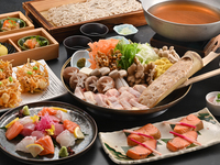 茸と三河鶏のつみれ鍋コース　全7品