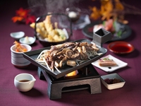 Sep–Nov: sliced beef and four kinds of mushrooms teppanyaki with tempura set menu