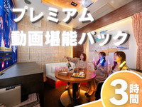 3時間【プレミアム動画堪能パック】プレミアムルーム確約+ソフトドリンク飲み放題 +メインが選べるランチセット3品