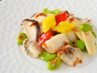◆TV Anime “Tetsunabe no Jan!” collaboration menu!!◆ Homemade XO sauce stir-fry of cod and snow peas with Ryu-O Marge sauce [Standalone dish]
