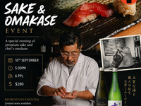 【7:45 pm】🍶 SAKE & OMAKASE EVENT — GOLD CLASS DARUMA 🍣