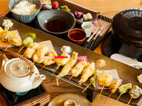 京鴨焼きと十二色の一口天ぷら膳