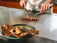 【鉄板焼】A5イチボと季節の海鮮焼ランチ