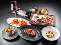 【記念日・女子会】アニバーサリープレート付｜前菜5種＆薪焼きステーキ＋時間無制限飲み放題