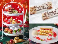 🎄【12/19・20・24・25】メッセージプレート＆紅茶のクリスマスプチギフトプレゼント！いちごのナポレオンパイ付◇真っ赤ないちごのクリスマスアフタヌーンティー