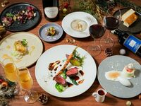 【クリスマスディナー】梶屋牛・鹿肉のメイン等クリスマスディナー全7品＋乾杯酒＆90分飲み放題